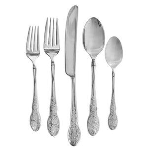 Pioneer Woman Mazie Floral Flatware 20-Pc Stainless Steel 4 Sets Mirror Finish